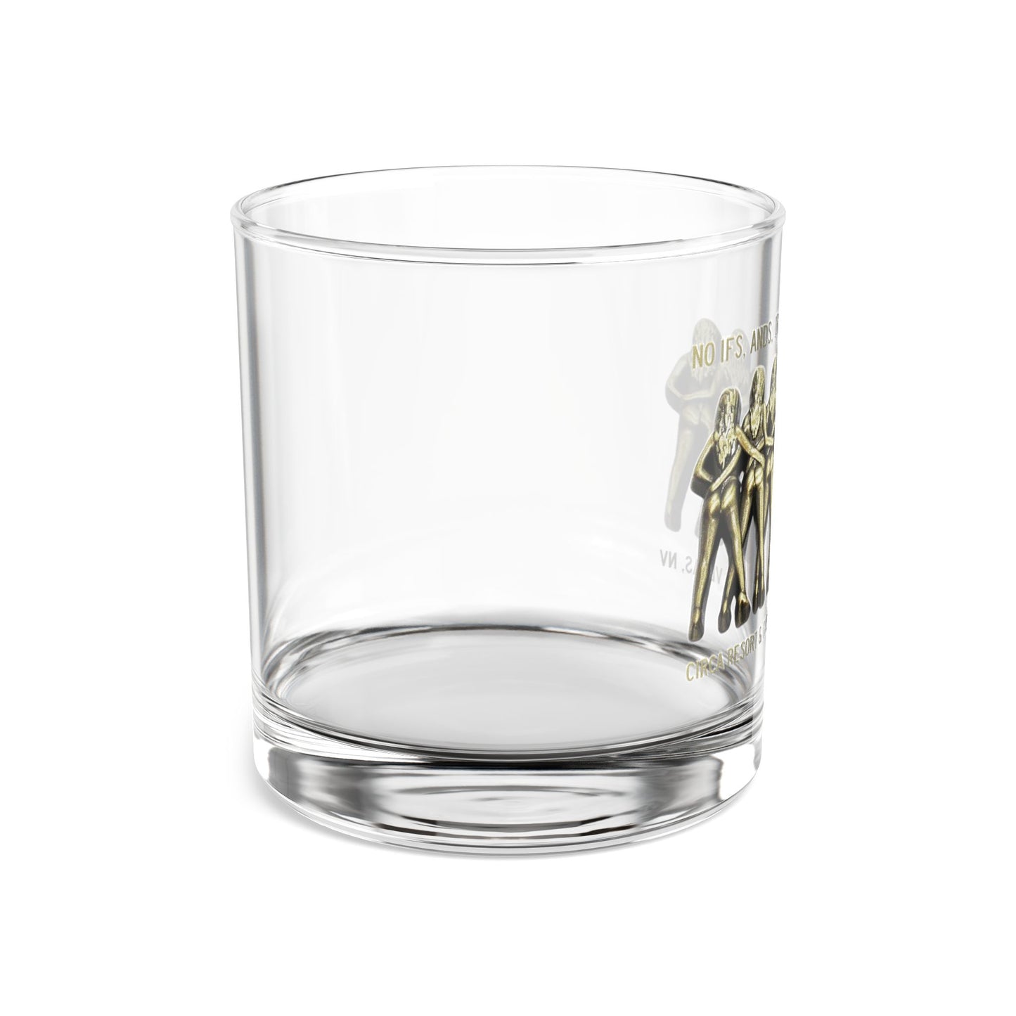 10oz Rocks Glass — Retro Gold Dancers Graphic