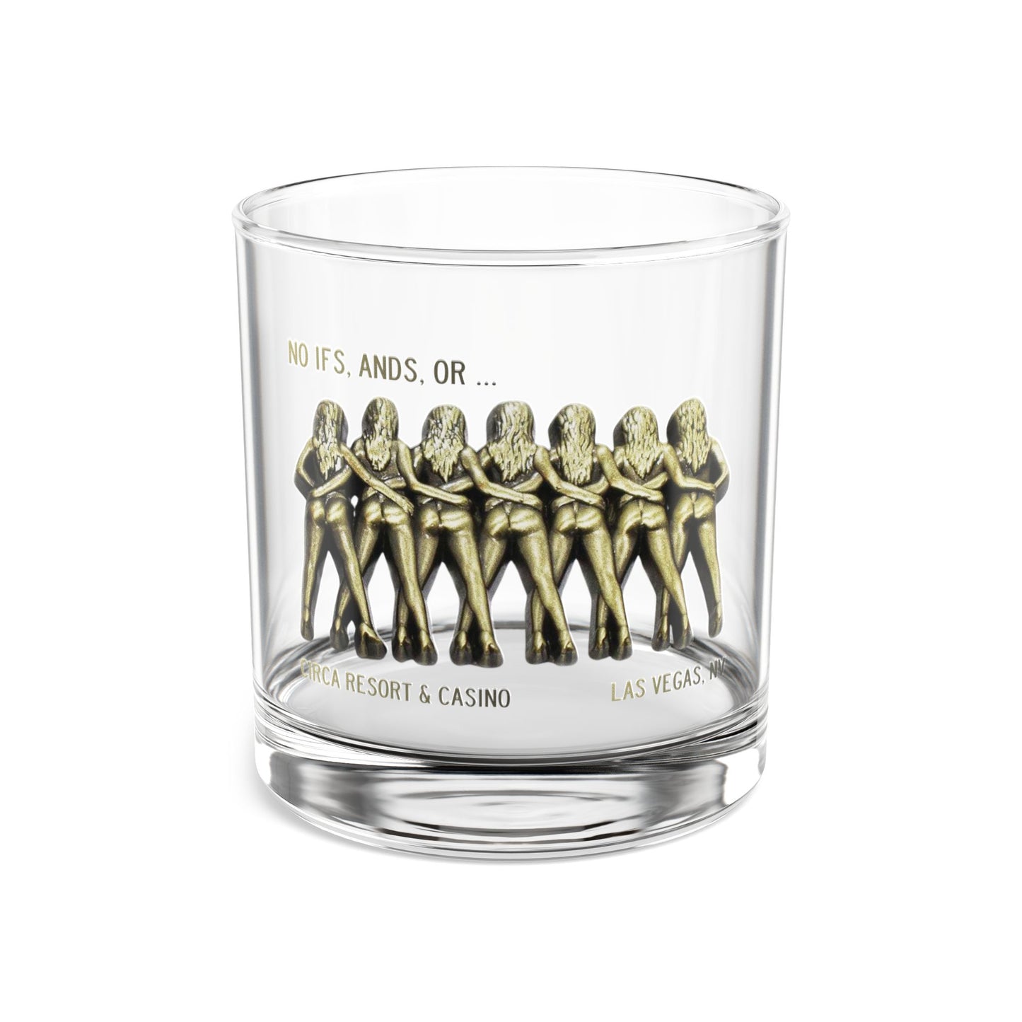 10oz Rocks Glass — Retro Gold Dancers Graphic